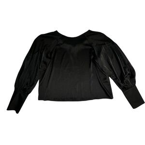 Banana Republic Black Balloon Sleeve Blouse Size Medium Statement Top